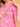 Close-up of concealed vertical nursing zipper on pink floral maternity kurta for easy breastfeeding access.