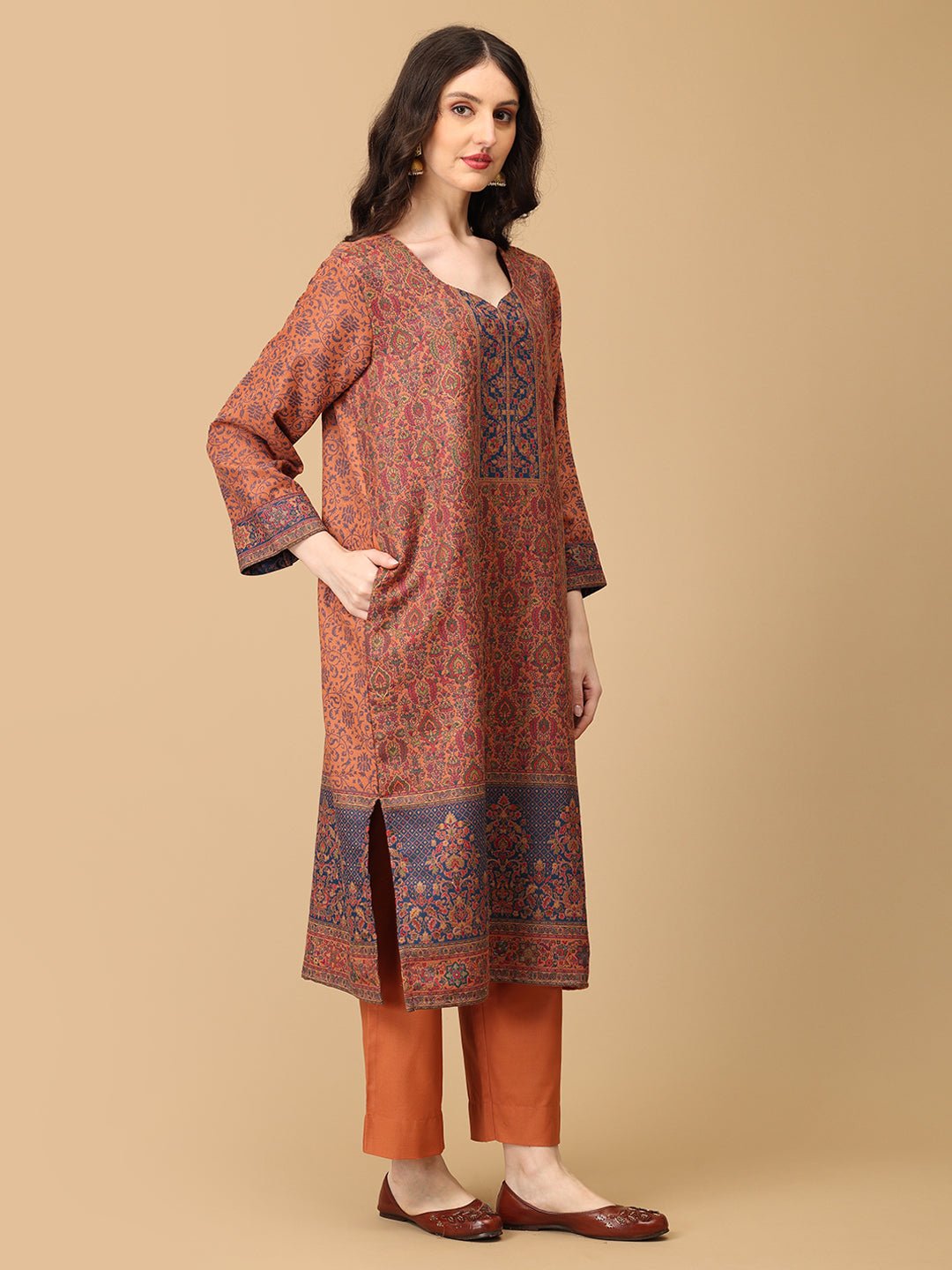 Mehrani Roop Women's Cashmilon Kurta Set with Shawl - WES - SK - MEHRW - S