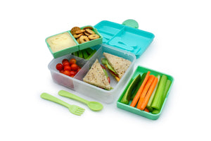 Melii 2 Tier Bento Lunch Box - Blue, Mint, Lime - 21510