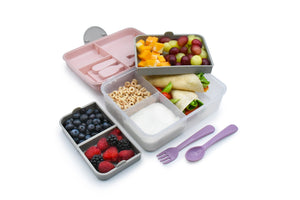 Melii 2 Tier Bento Lunch Box - Pink, Purple, Grey - 21500