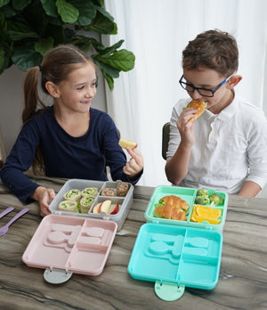 Melii 2 Tier Bento Lunch Box - Pink, Purple, Grey - 21500