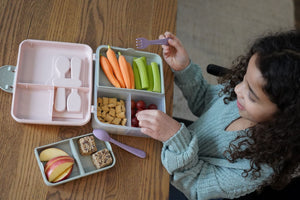 Melii 2 Tier Bento Lunch Box - Pink, Purple, Grey - 21500