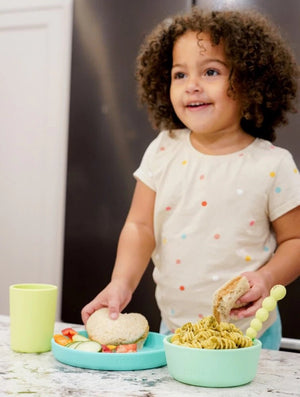 Melii 3 Piece Silicone Feeding Set Lime, mint, blue - 13600