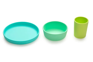 Melii 3 Piece Silicone Feeding Set Lime, mint, blue - 13600