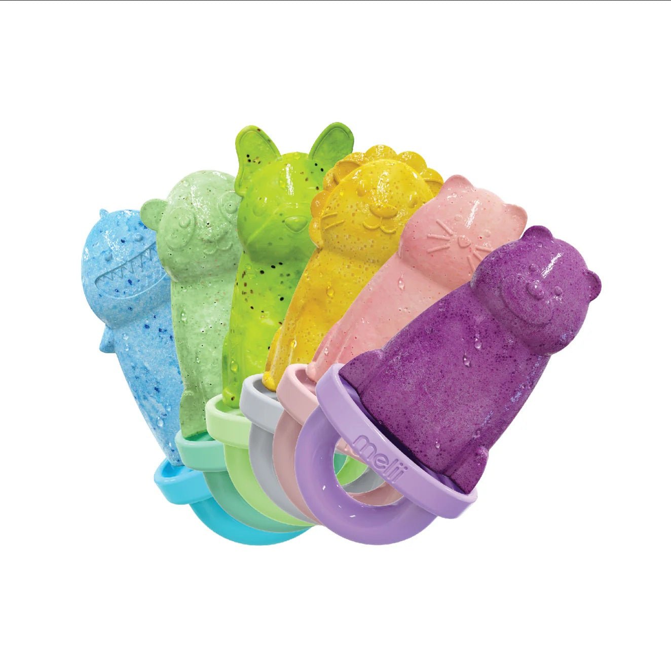 Melii 6 Piece Animal Ice Pops with Tray Multicolor - 19300