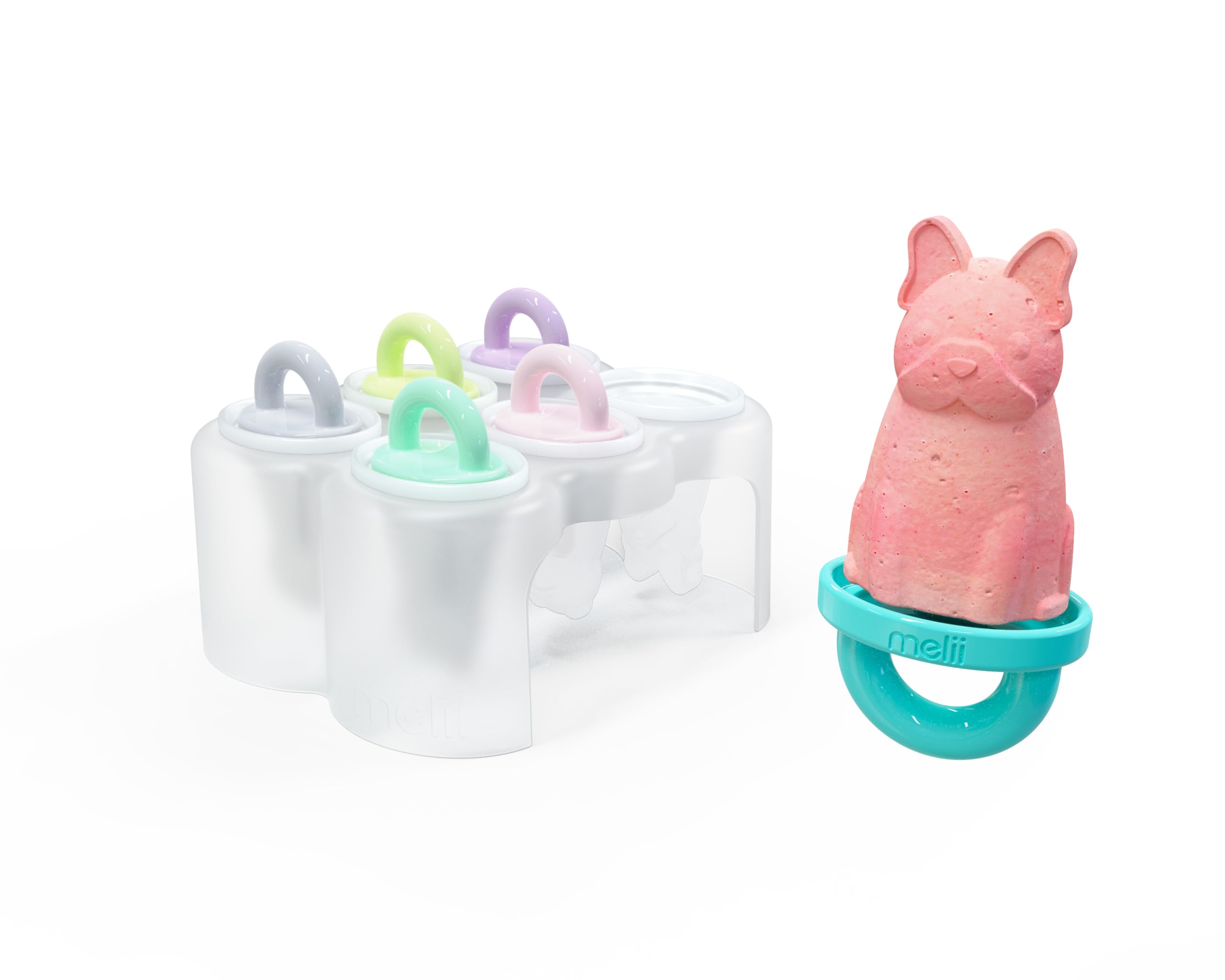 Melii 6 Piece Animal Ice Pops with Tray Multicolor - 19300