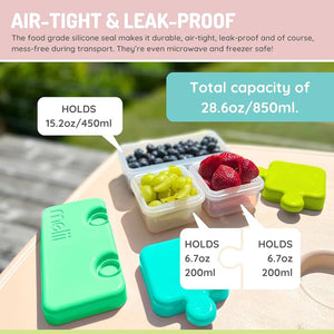 Melii Puzzle Container - 1 pack Lime, Mint & Blue - 15100