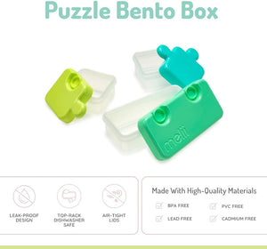 Melii Puzzle Container - 1 pack Lime, Mint & Blue - 15100