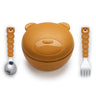 Melii Silicone Bowl with Lid & Utensils - Bear Brown - 12710