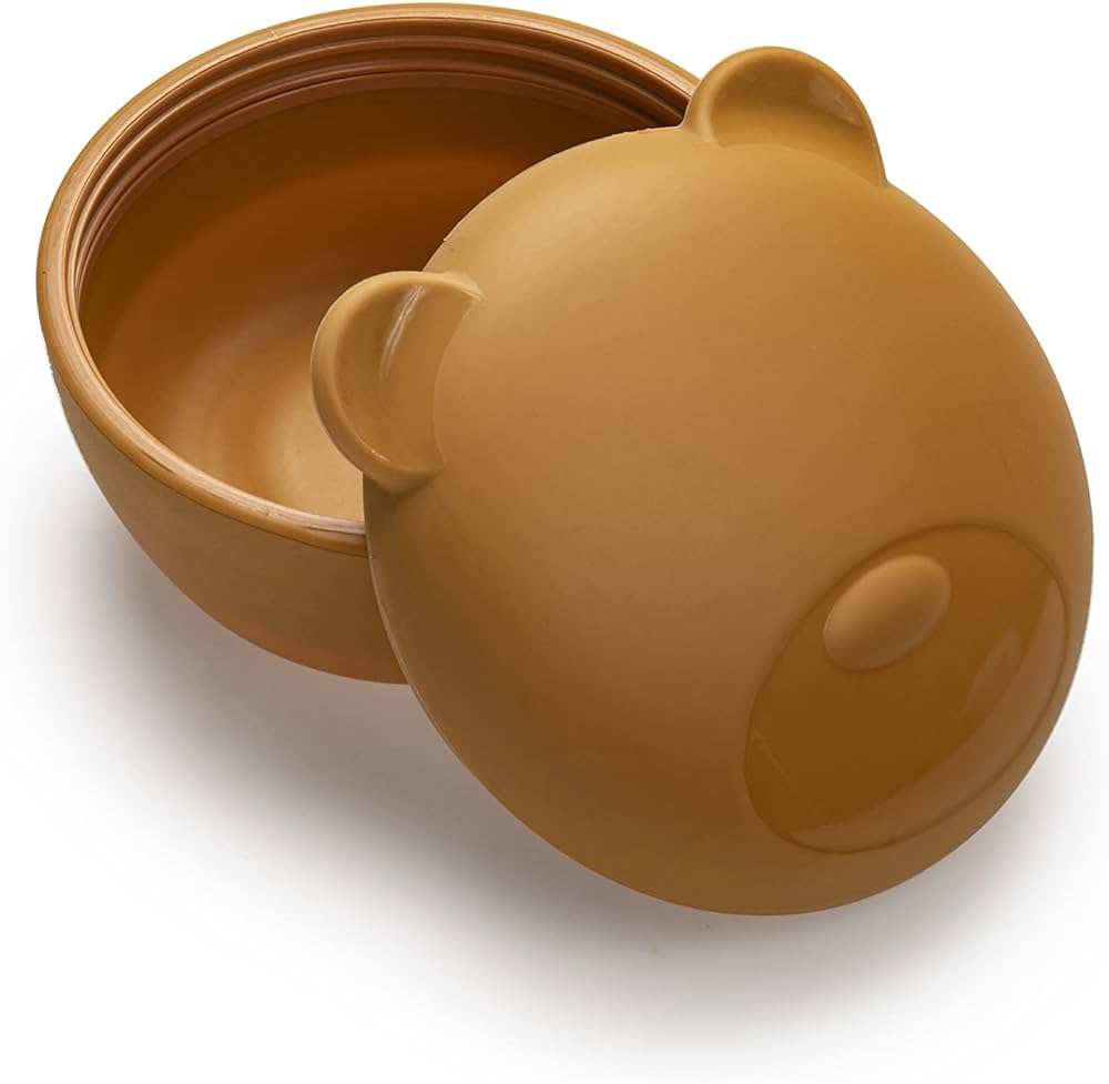 Melii Silicone Bowl with Lid & Utensils - Bear Brown - 12710