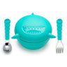 Melii Silicone Bowl with Lid & Utensils - Shark Blue - 12810