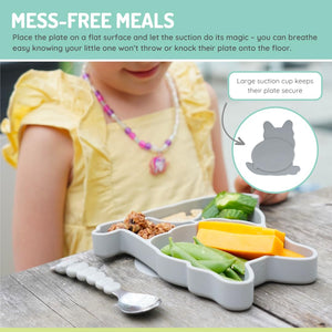 Melii Silicone Divided Plate - Grey - 17400