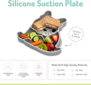 Melii Silicone Divided Plate - Grey - 17400