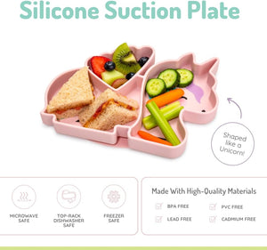 Melii Silicone Divided Plate - Pink - 17300