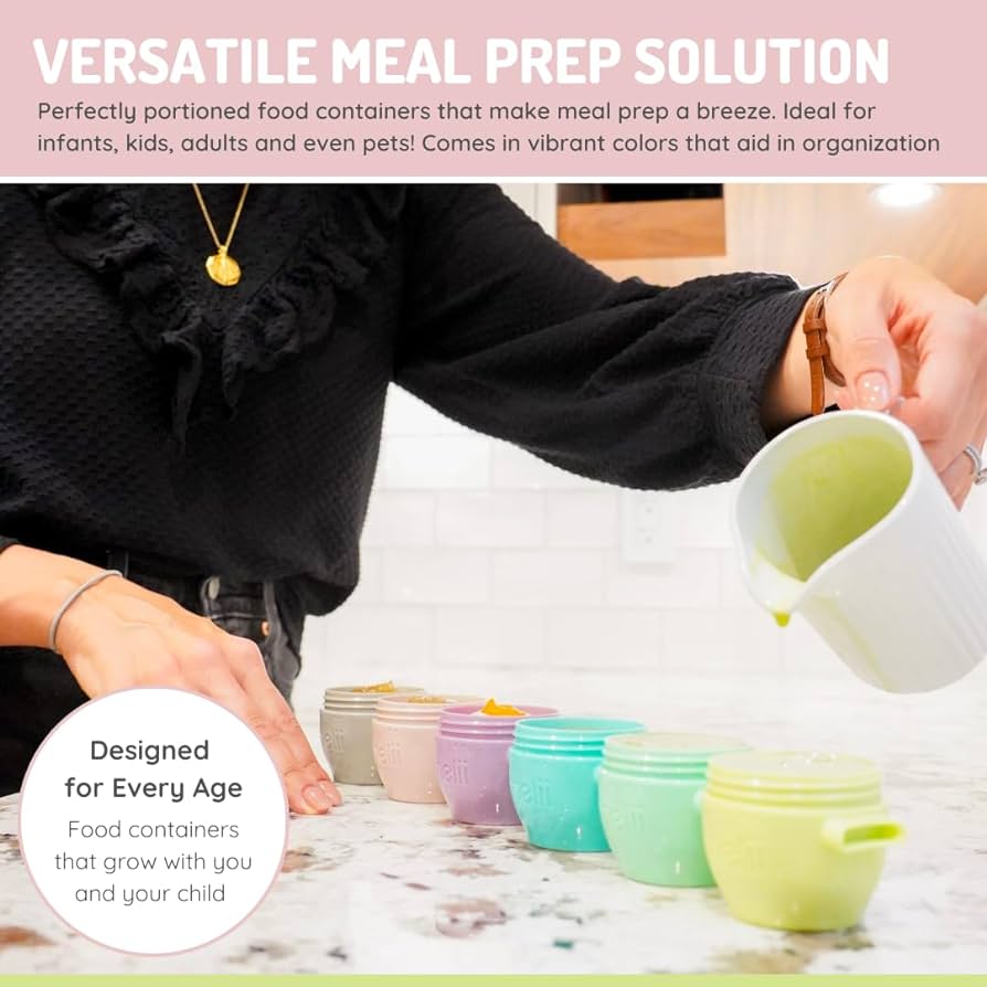 Melii Silicone Snap & Go Pods (4oz) - 4 piece set Multicolor - 10450