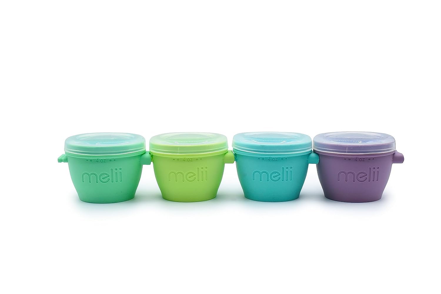 Melii Silicone Snap & Go Pods (4oz) - 4 piece set Multicolor - 10450