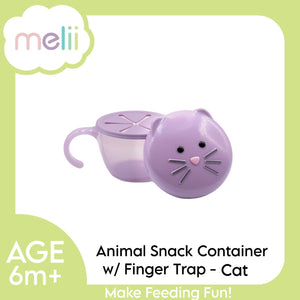 Melii Snack Container with Finger Trap - Cat Purple - 18500