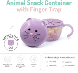 Melii Snack Container with Finger Trap - Cat Purple - 18500