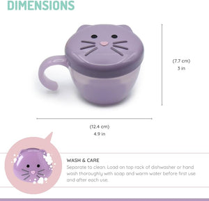 Melii Snack Container with Finger Trap - Cat Purple - 18500