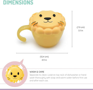 Melii Snack Container with Finger Trap Lion - Yellow - 18300