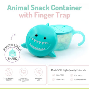 Melii Snack Container with Finger Trap - Shark Teal - 18400