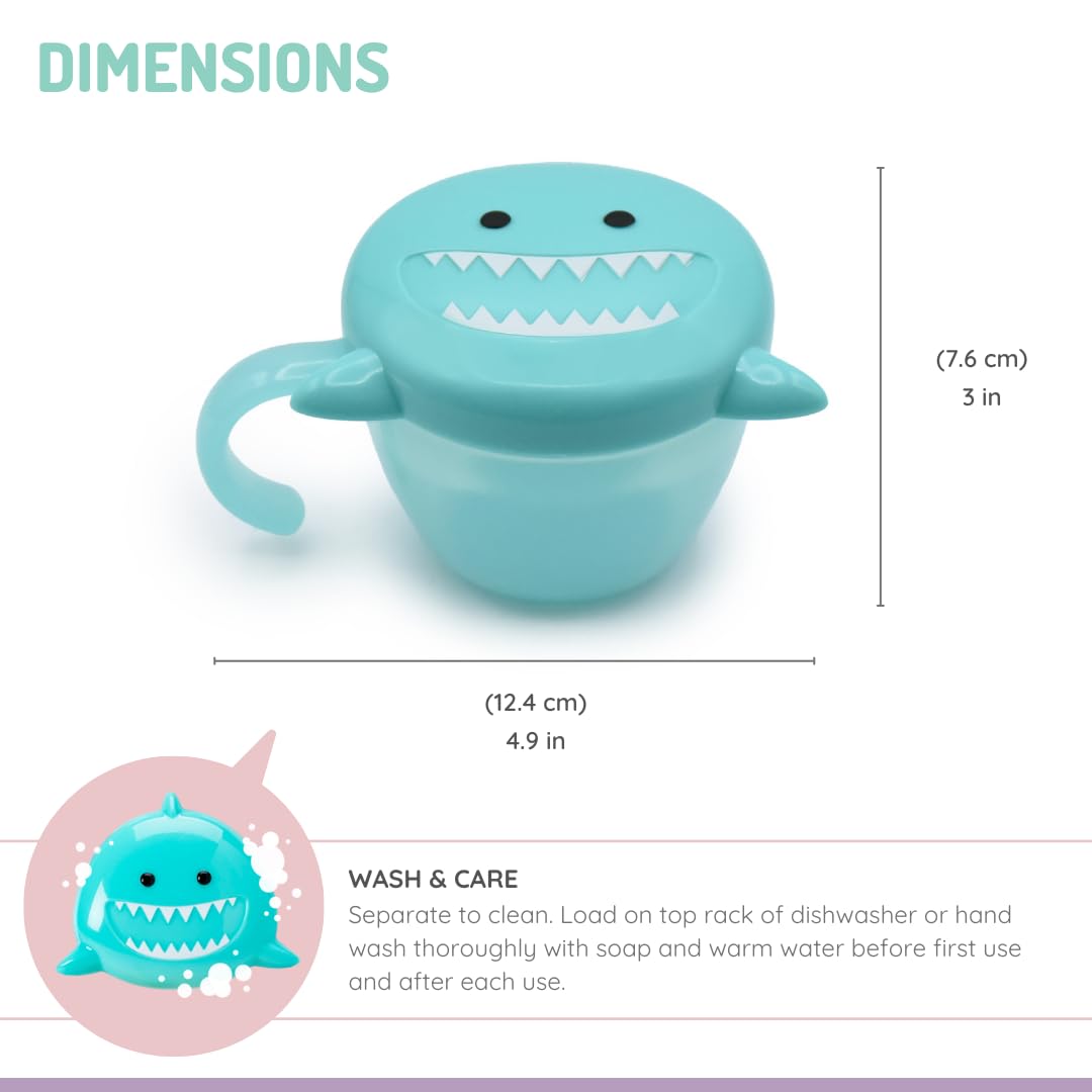 Melii Snack Container with Finger Trap - Shark Teal - 18400