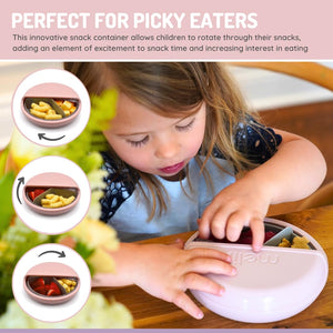 Melii Spin Snack Container - Pink/Grey - 18600