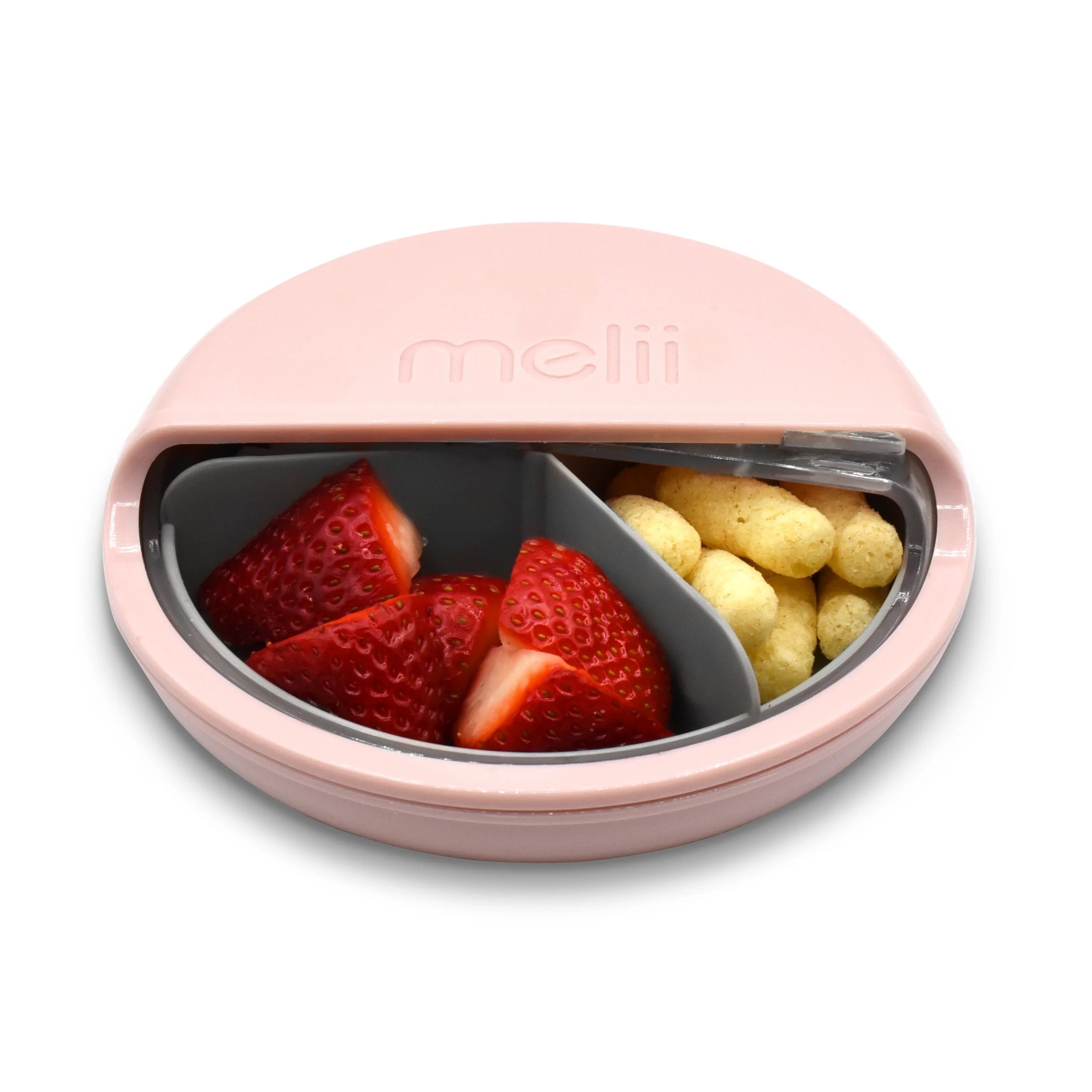 Melii Spin Snack Container - Pink/Grey - 18600