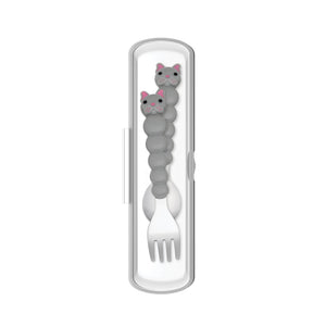 Melii Spoon & Fork with Case - Grey - 20200