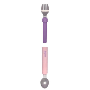 Melii Spork On the Go With Case Pink & purple - 11100