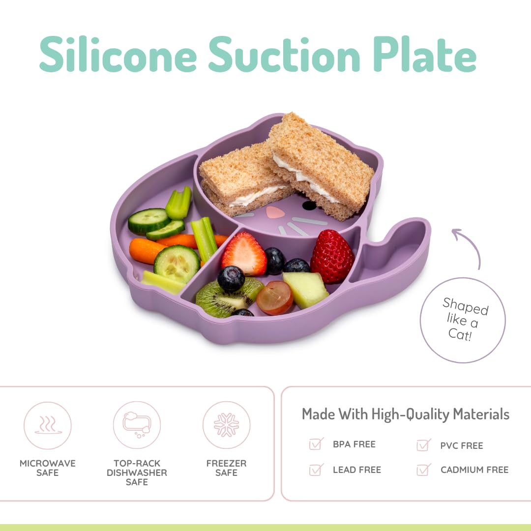 Melli Silicone Divided Plate - Purple - 17600