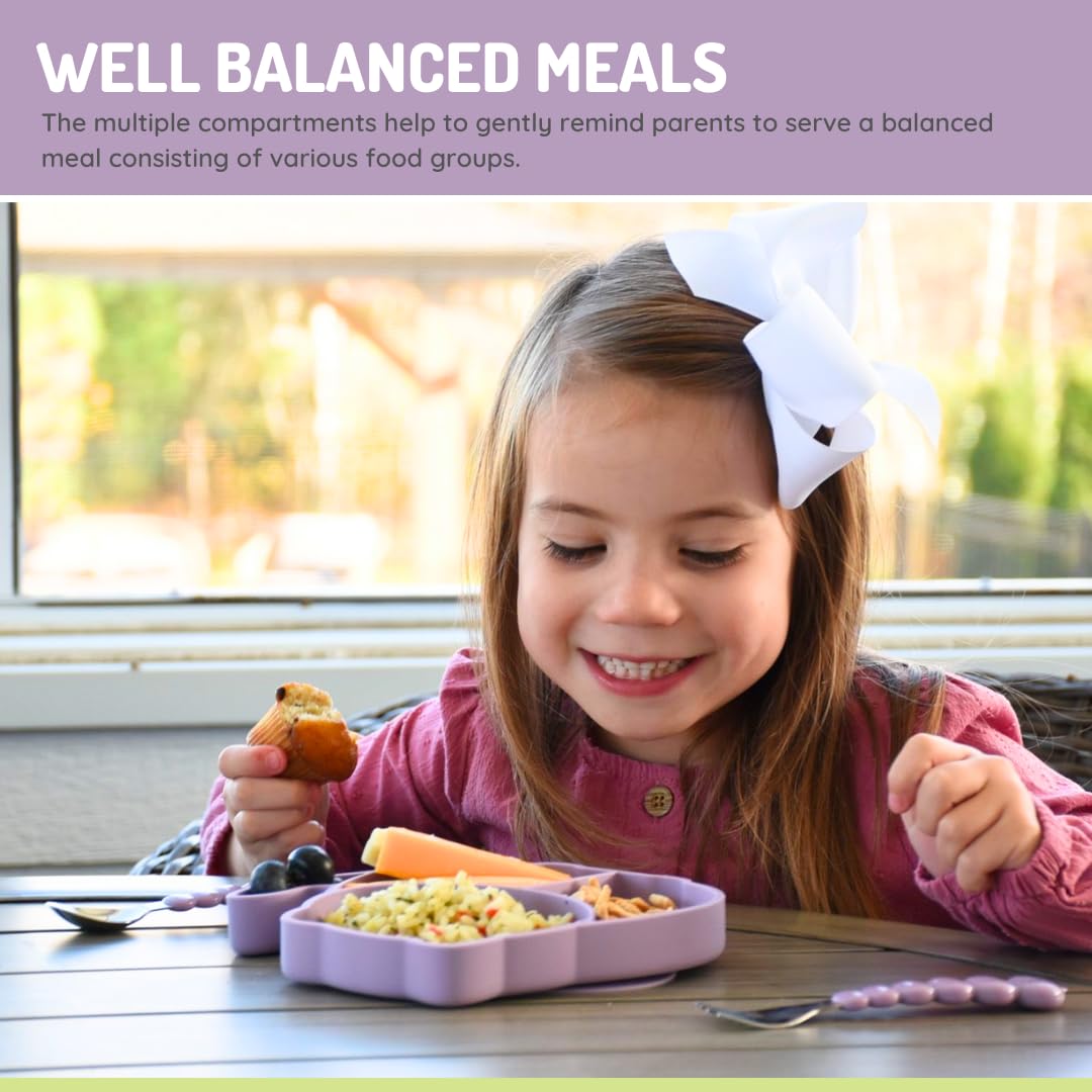 Melli Silicone Divided Plate - Purple - 17600