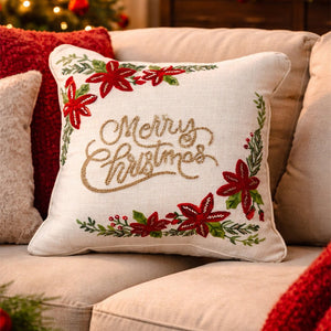 Merry Christmas Big size Beaded Christmas Pillow - Christmas