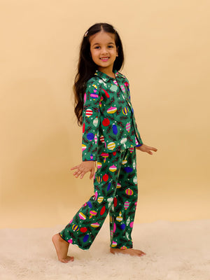 The Mom Store Merry Snuggle Squad pajama set ‚Äì fun, comfortable, and festive cotton sleepwear for kids.