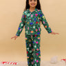 The Mom Store Merry Snuggle Squad Christmas Kids Pajama Set – cozy green winter sleepwear for festive comfort.