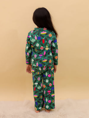Back view of The Mom Store Merry Snuggle Squad Christmas Pajama Set ‚Äì soft, safe, and cozy kids nightwear.