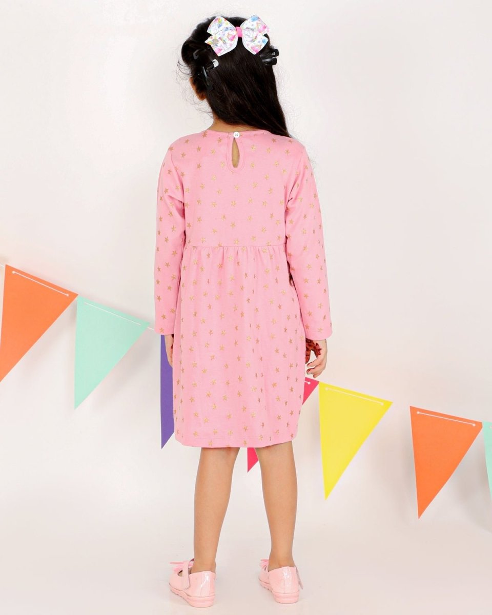 Merry Starry Girls Casual Dress - KWND-PKSCH-1-2