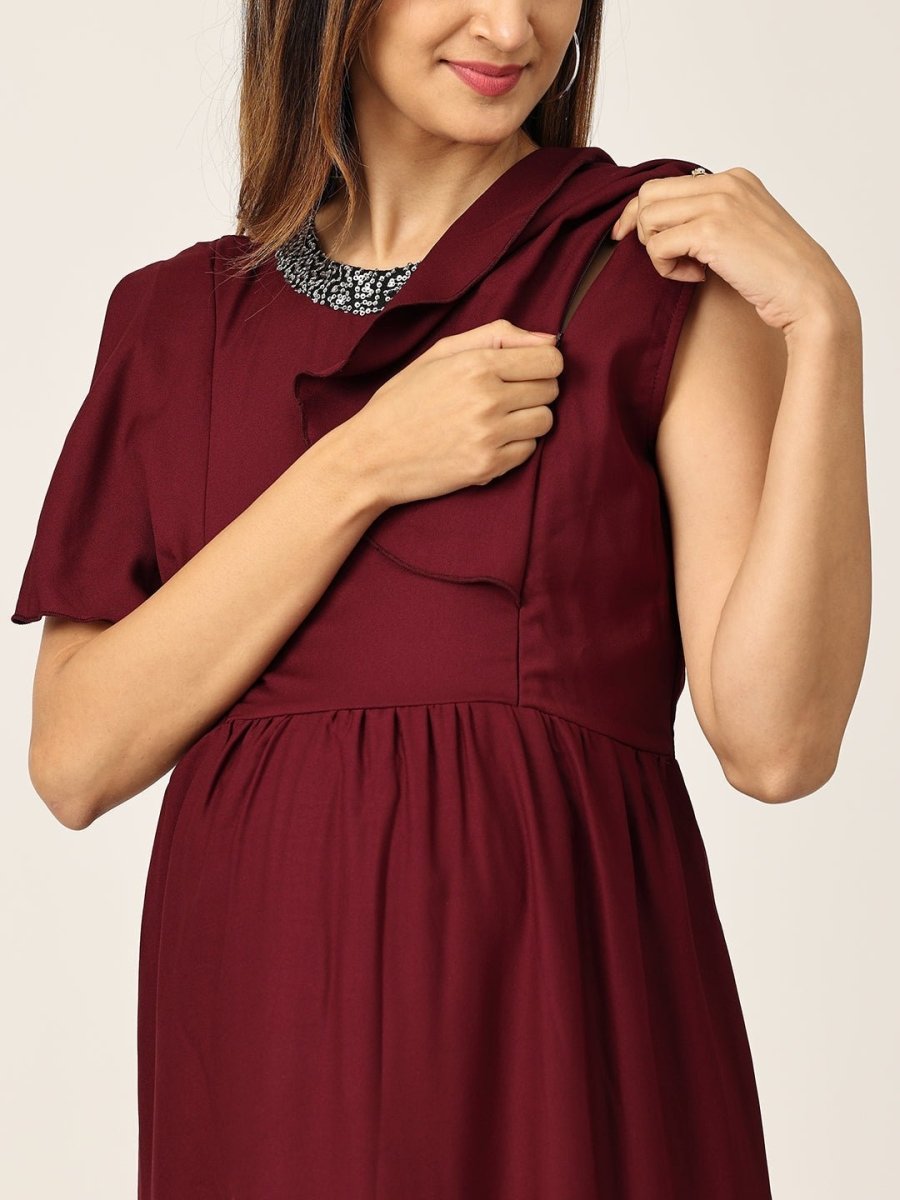 Mi Amor Maternity and Nursing Gown - DRS-PLSQN-S