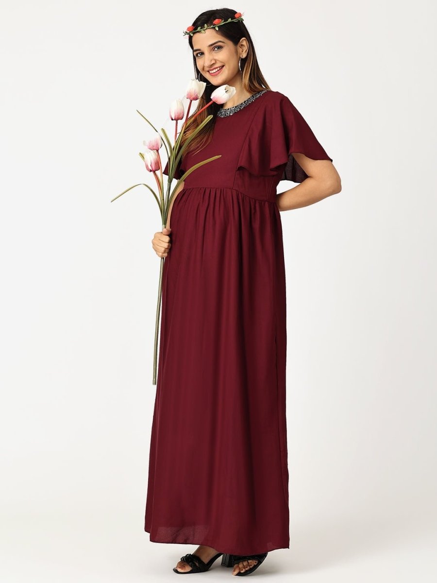Mi Amor Maternity and Nursing Gown - DRS-PLSQN-S