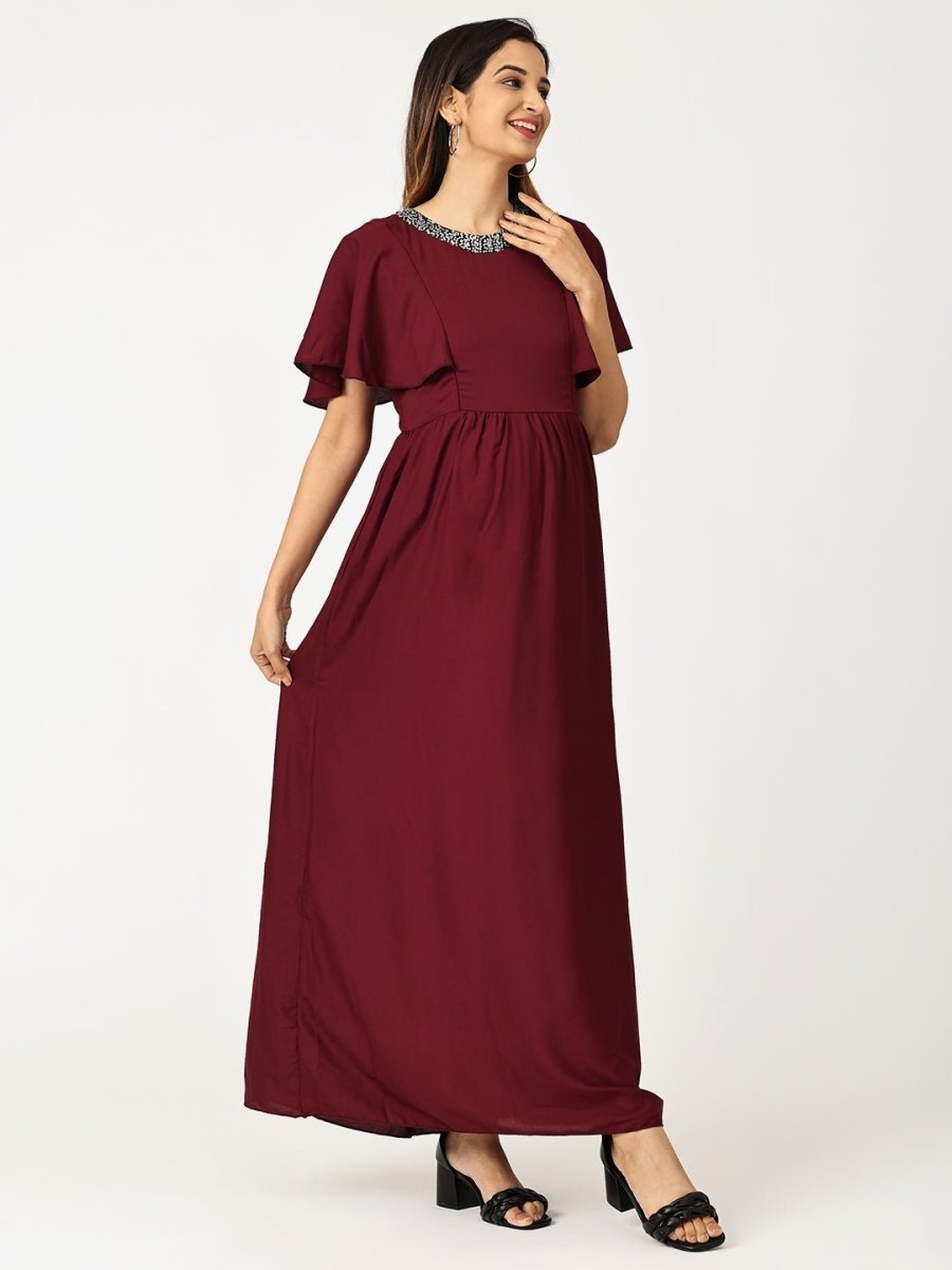 Mi Amor Maternity and Nursing Gown - DRS-PLSQN-S