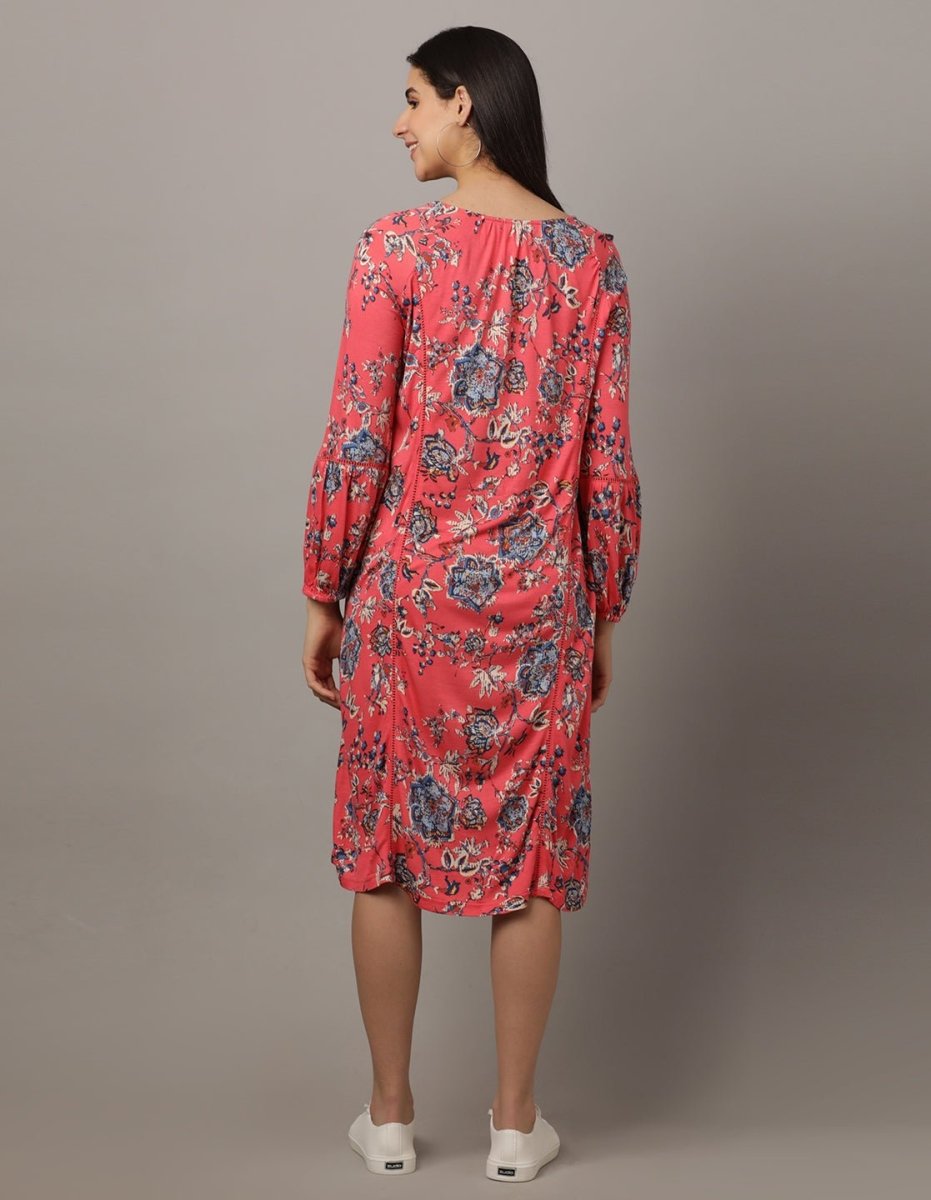 Miami Pink Lace Maternity Dress With Nursing - DRS-MIMPK-S