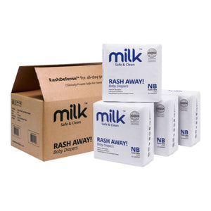 MILK Baby Diaper Flexi Tape , Size NB - 22 Pcs, 0 To 5 KG, Carton Box - Nappy Diaper Care