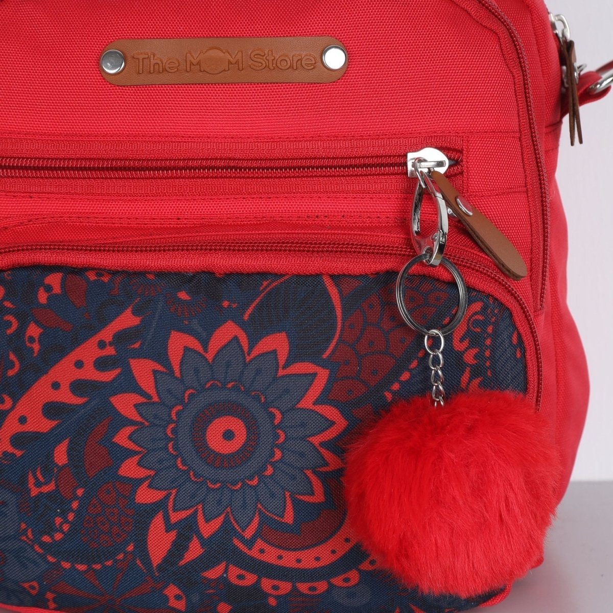 Mini Diaper Bag for Casual Outings- Red Magnolia - DBG-FLWPH