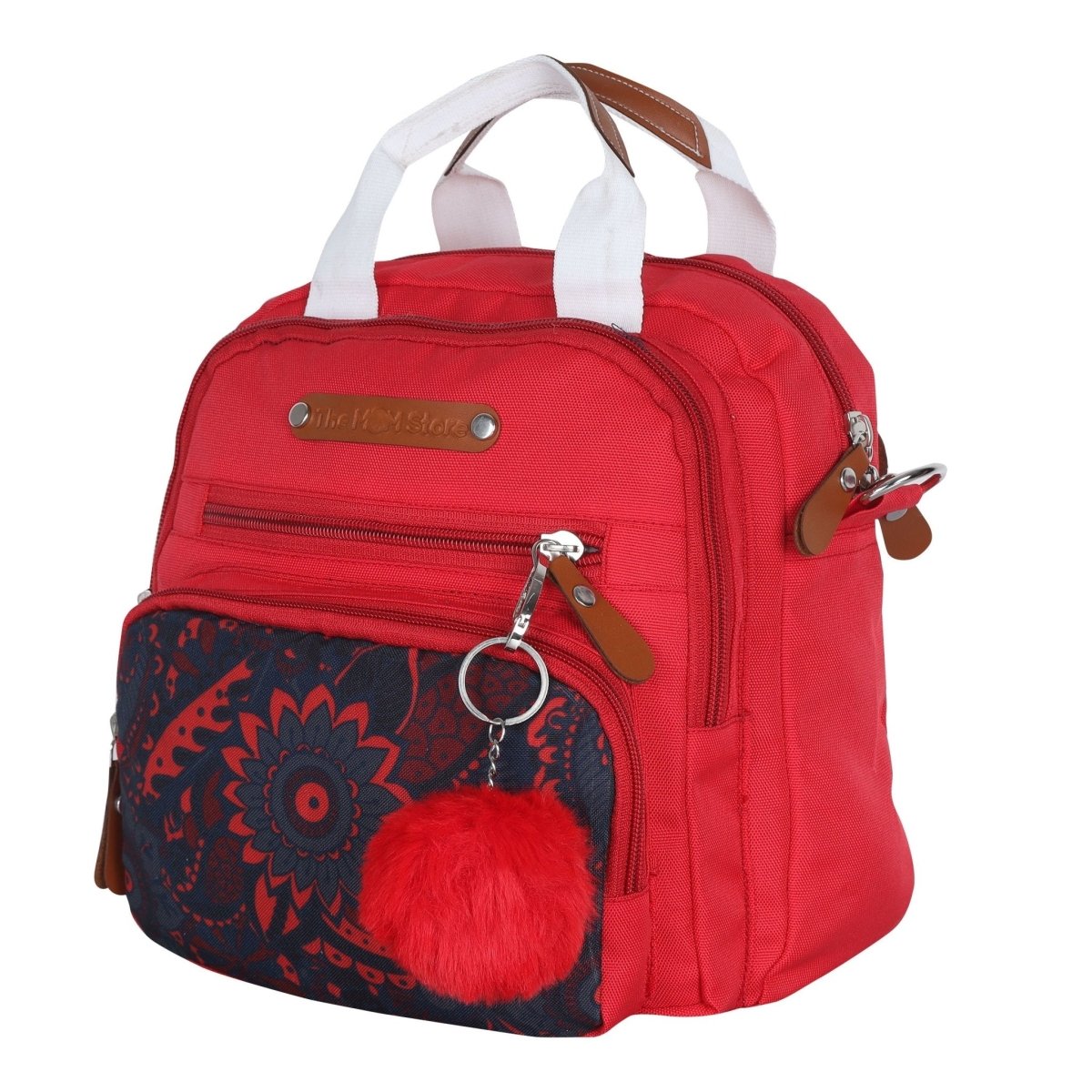 Mini Diaper Bag for Casual Outings- Red Magnolia - DBG-FLWPH