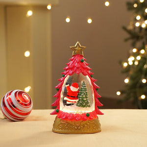 Mini Red Tree colorful LED light Dome with Music Christmas Table Décor & Gift option - Christmas