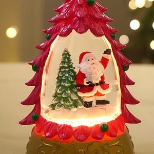 Mini Red Tree colorful LED light Dome with Music Christmas Table Décor & Gift option - Christmas