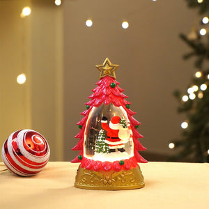 Mini Red Tree with Santa Sack colorful LED light Dome with Music Christmas Table Décor & Gift option - Christmas