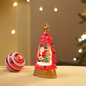 Mini Red Tree with Santa Sack colorful LED light Dome with Music Christmas Table Décor & Gift option - Christmas