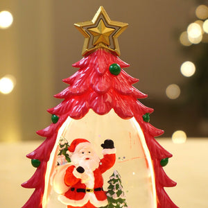 Mini Red Tree with Santa Sack colorful LED light Dome with Music Christmas Table Décor & Gift option - Christmas