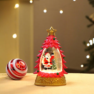 Mini Red Tree with Santa Sack colorful LED light Dome with Music Christmas Table Décor & Gift option - Christmas